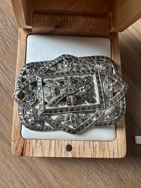 Vintage Sterling Silver Filigree Brooch